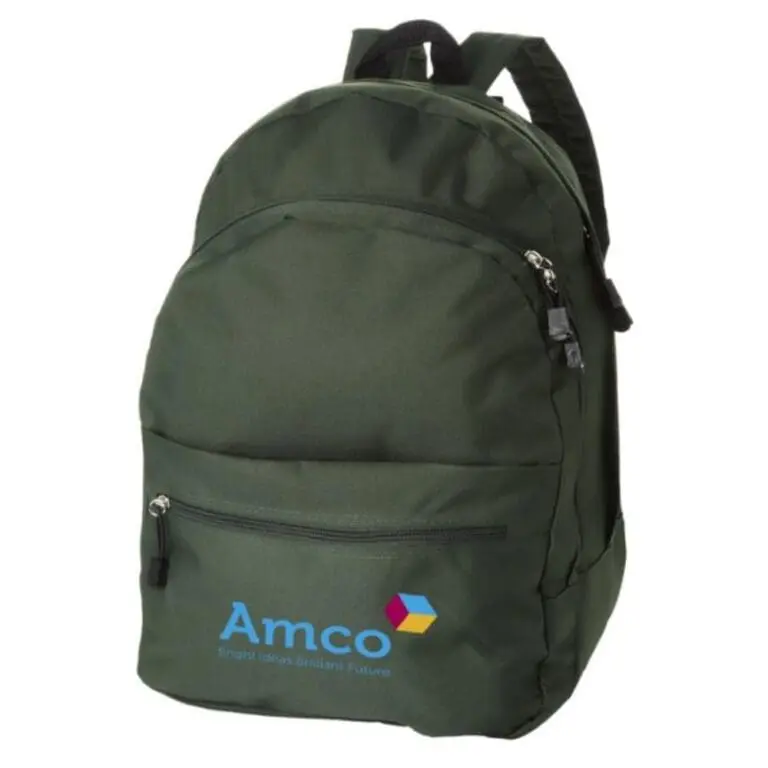 Branded 4 compartment backpack 17L in grey printed with logo