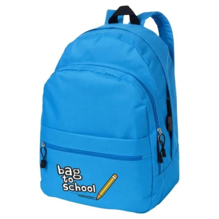 Branded 4 compartment backpack 17L in light blue printed with logo