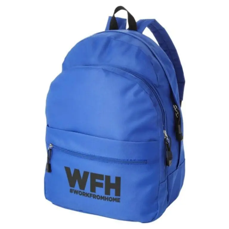 Branded 4 compartment backpack 17L in light blue printed with logo