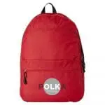 Branded 4 compartment backpack 17L in red printed with logo