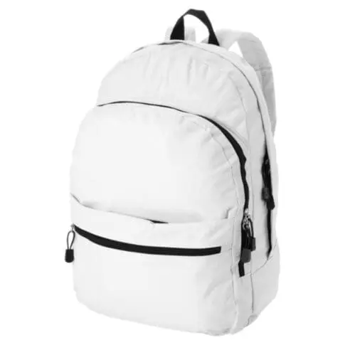 Branded 4 compartment backpack 17L in white printed with logo