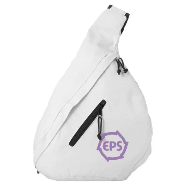 Branded shoulder backpack 10L in white with printed logo