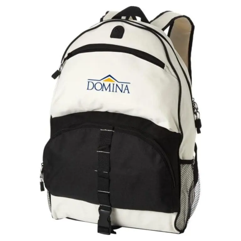 Promotional Utah backpack 23L in white and black with printed logo