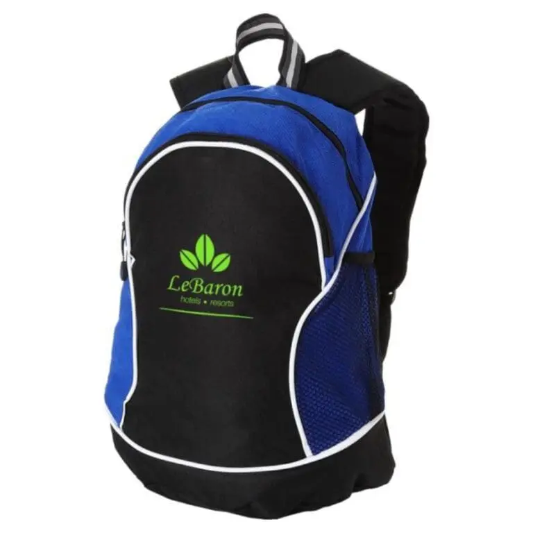 Personalised Boomerang Backpack 22L in royal blue with printed logo