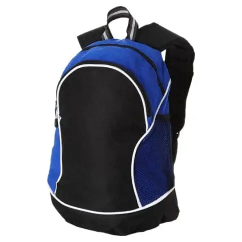 Promotional Boomerang Backpack 22L in royal blue with printed logo