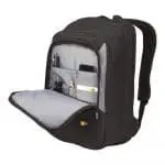 Branded case logic laptop backpack 25L in black with printed logo