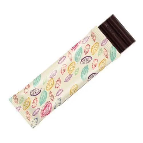 Promotional 12 baton bar with vegan dark chocolate and printed logo