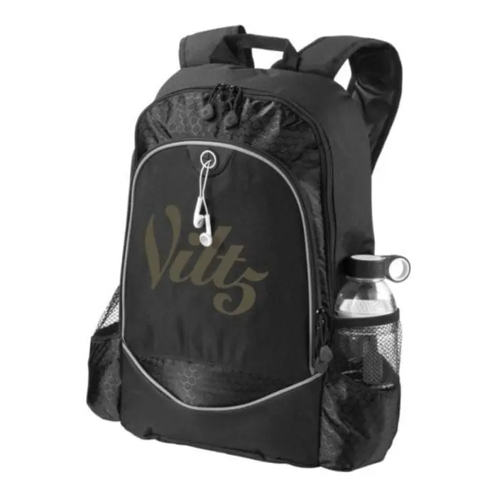 Branded case logic laptop backpack 25L in black with printed logo