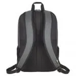 Branded case logic laptop backpack in grey with black trim and printed logo