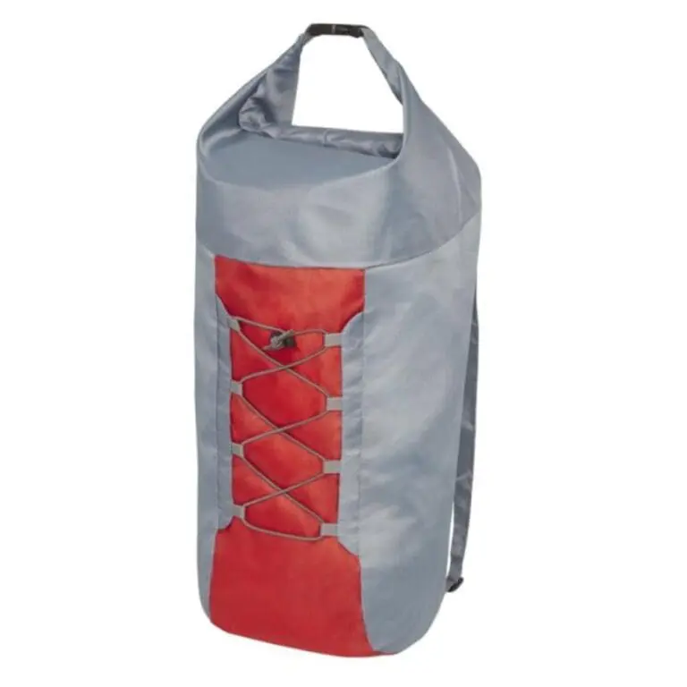 Promotional Blaze Foldable Backpack 50L in red with printed logo