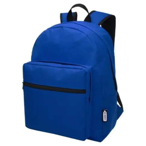 Promotional Retrend GRS RPET Backpack 16L in royal blue with printed logo