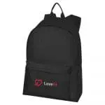 Promotional Stratta Laptop Backpack 15L in black with printed logo