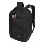 Branded case logic laptop backpack in black with printed logo