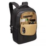 Promotional case logic laptop backpack in black with printed logo