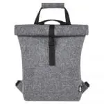 Promotional Felta GRS Recycled Felt Roll-Top Bike Bag 13L in grey printed with logo