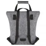 Branded Felta GRS Recycled Felt Roll-Top Bike Bag 13L in grey printed with logo