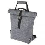 Promotional Felta GRS Recycled Felt Roll-Top Bike Bag 13L in grey printed with logo