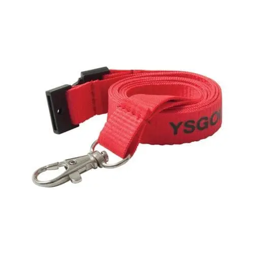 Promotional custom-branded 15mm polyester lanyards with printed logo