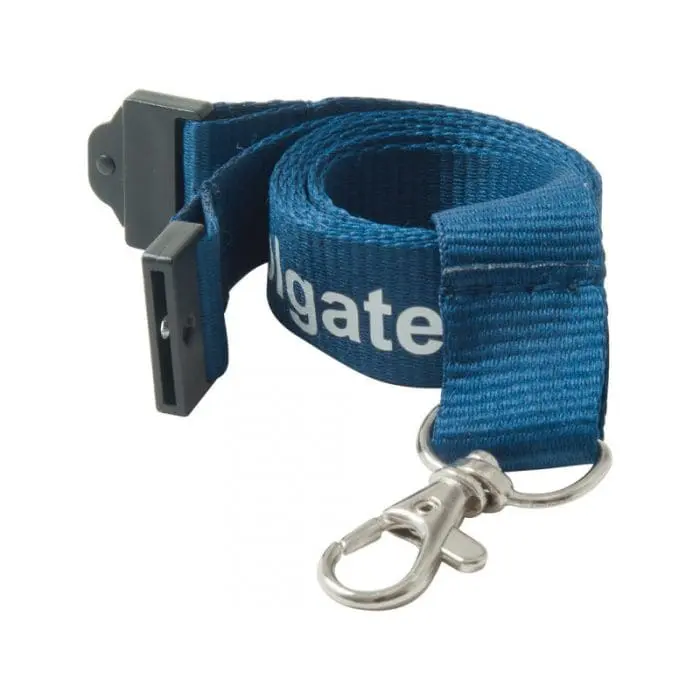 Promotional custom-branded 20mm polyester lanyards with printed logo