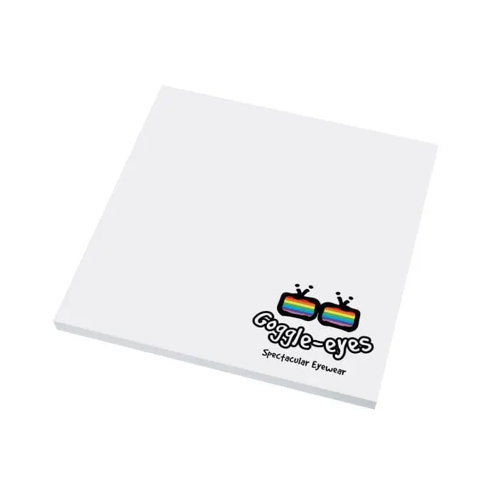 Branded Post-It Style 3 x 3 Sticky Note Pads with printed logo