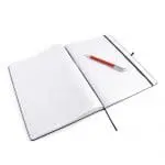 Branded A4 soft touch notebook with lined paper and printed logo