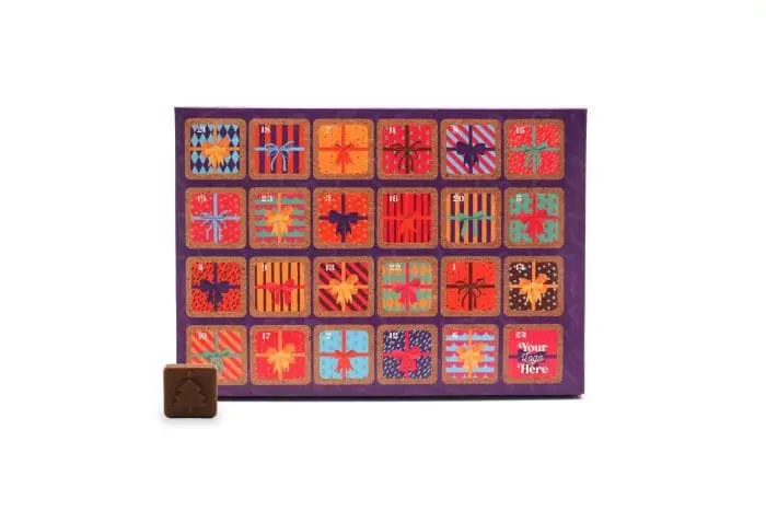 Branded A5 advent calendar with printed logo or designs