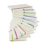 Branded A5 White Notebooks with a range of coloured closure bands