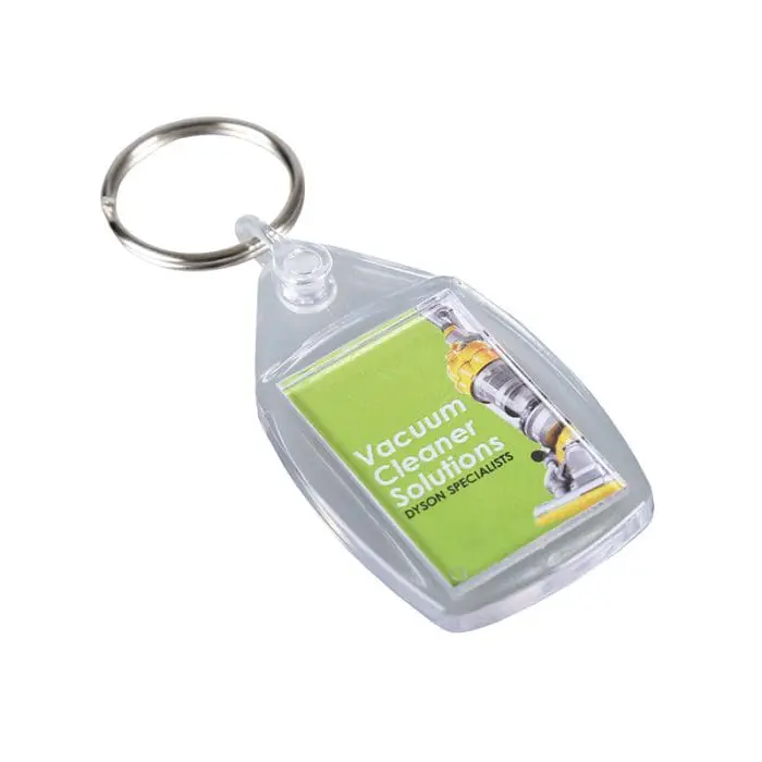 Branded Acrylic Keyring in Rectangle Shape