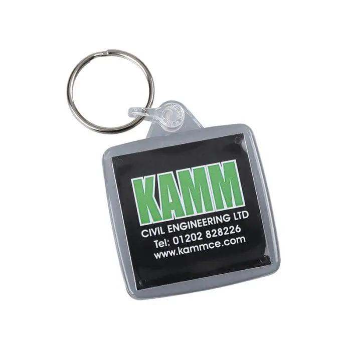 Branded Acrylic Keyring in Square Shape