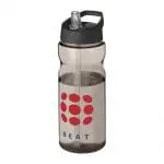 Printed Active Base Tritan Spout Lid Bottle in grey with black lid and printed logo