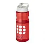 Printed Active Base Tritan Spout Lid Bottle in red with white lid and printed logo