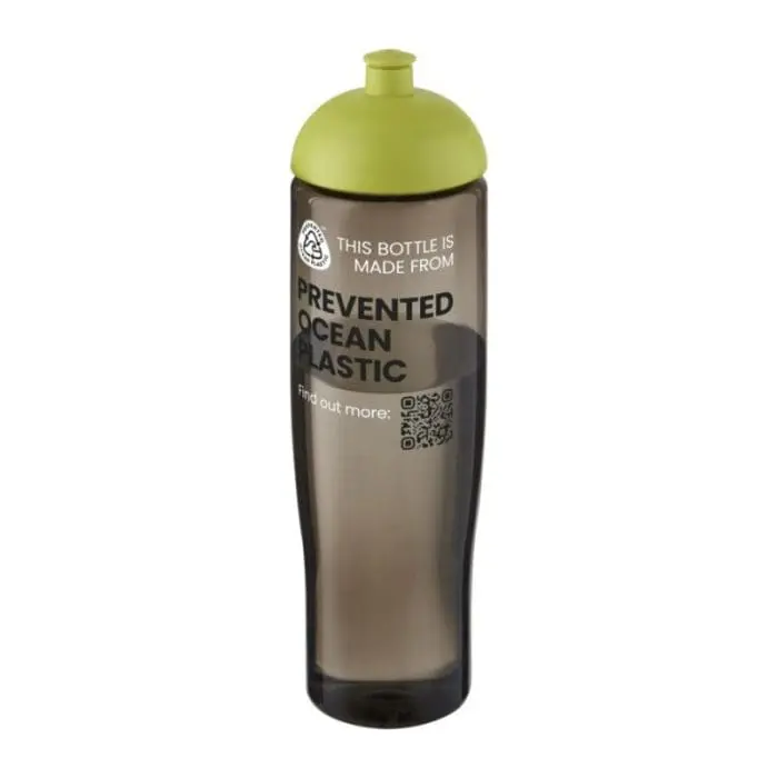 Printed Active Eco Tempo Dome Lid Bottle 700ml in grey with lime lid and printed logo