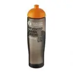 Printed Active Eco Tempo Dome Lid Bottle 700ml in grey with orange lid and printed logo