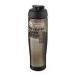 Promotional Active Eco Tempo flip Lid Bottle in grey with black lid and printed logo