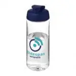 Promotional Active Octave Tritan Flip Lid Bottle in clear with black lid and printed logo