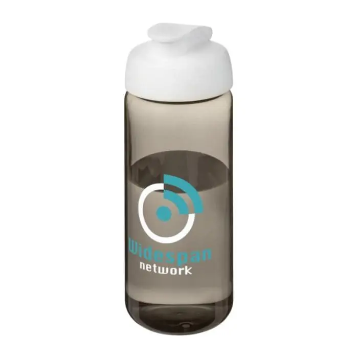 Branded Active Octave Tritan Flip Lid Bottle in grey with white lid and printed logo