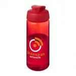 Printed Active Octave Tritan Flip Lid Bottle in red with red lid and printed logo