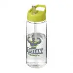 Branded Active Octave Tritan Spout Lid Bottle in clear with light green lid and printed logo