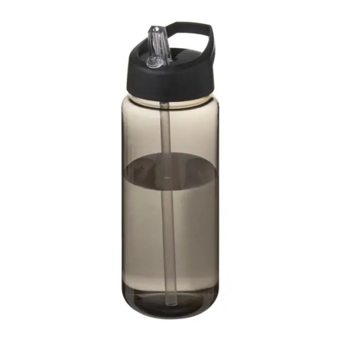 Branded Active Octave Tritan Spout Lid Bottle in grey with black lid and printed logo