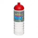 Branded Active Treble Dome Lid Bottle 750ml in clear with printed logo