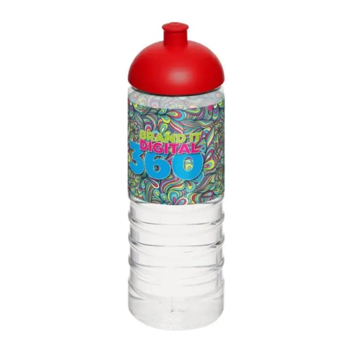 Branded Active Treble Dome Lid Bottle 750ml in clear with printed logo