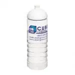 Printed Active Treble Dome Lid Bottle 750ml in clear with white lid and printed logo