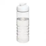 Promotional Active Treble Flip Lid Bottle 750ml in clear with white lid and printed logo