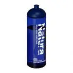 Branded Active Vibe Dome Lid Sport Bottle in blue with blue lid and printed logo