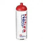 Promotional Active Vibe Dome Lid Sport Bottle in clear with red lid and printed logo