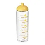 Printed Active Vibe Dome Lid Sport Bottle in clear with yellow lid and printed logo