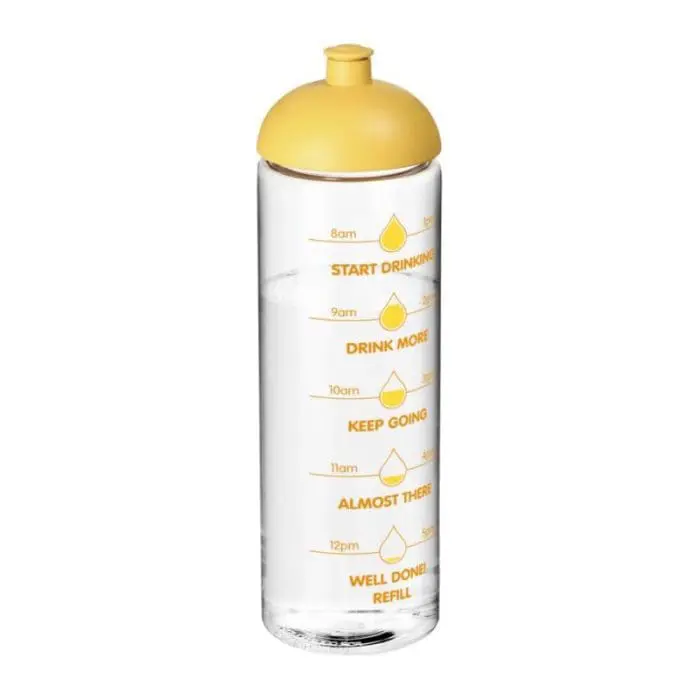 Printed Active Vibe Dome Lid Sport Bottle in clear with yellow lid and printed logo