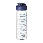 Branded Active Vibe Flip Lid Bottle in clear with blue lid and printed logo