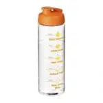 Promotional Active Vibe Flip Lid Bottle in clear with orange lid and printed logo