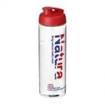 Printed Active Vibe Flip Lid Bottle in clear with red lid and printed logo